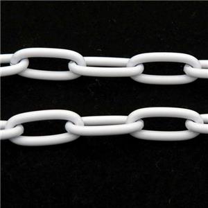 Alloy Paperclip Chain with fire white lacquered, approx 8-17mm