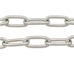 Alloy Paperclip Chain, platinum plated, approx 8-17mm