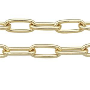 Alloy Paperclip Chain, gold plated, approx 8-17mm