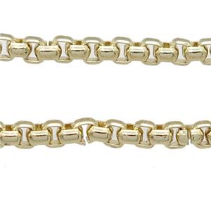 stainless Iron Box Chain, gold plated, approx 4mm