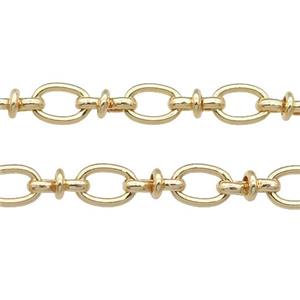 copper chain, gold plated, approx 5.5-8mm, 4-8mm