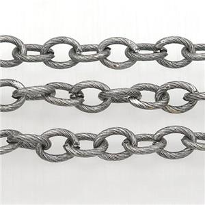 Iron chain, antiqure silver, approx 7-9mm