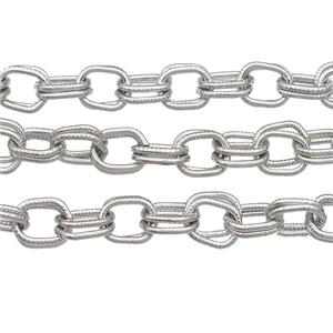 Iron chain, platinum plated, approx 7-9mm