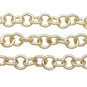 Iron chain, 14K gold plated, approx 8mm