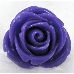 Compositive coral rose, Finger ring, purple, 24mm dia, ring:17mm