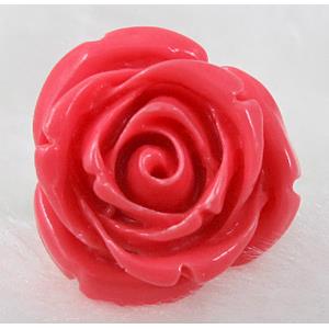 Compositive coral rose, Finger ring, hot pink, 24mm dia, ring:17mm