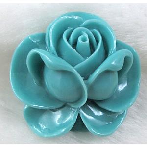 Compositive coral rose, Pendant, Blue, 36mm dia
