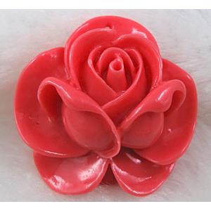 Compositive coral rose, Pendant, Hot pink, 36mm dia