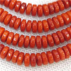 natural Coral heishi beads, approx 4x8mm