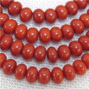 natural coral rondelle beads, approx 5x7mm