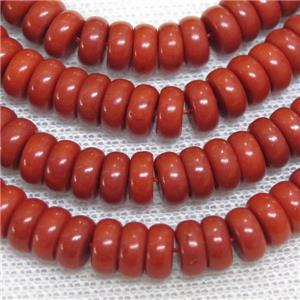 natural coral rondelle beads, approx 3.5x8mm