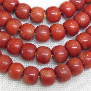 natural coral rondelle beads, approx 8x10mm