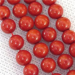 round red Coral beads, approx 4mm dia