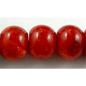 Natural red Sponge Coral Beads, abacus, approx 10x13mm