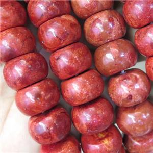 Natural sponge Coral Beads, red, rondelle, approx 10x16mm