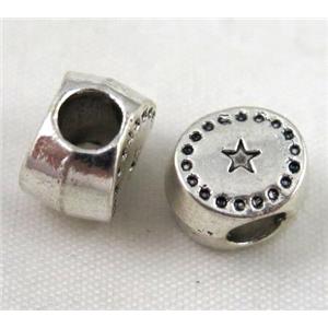 bead, tibetan silver Non-Nickel, approx 10-14mm, 5mm hole