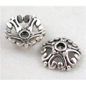 tibetan silver beadcaps Non-Nickel, approx 13mm dia