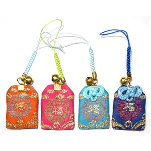 handmade Embroidery silk jewelry, Luck bags, 30x40mm, 10cm length