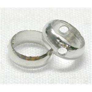 Ring Bead, copper, platinum plated, 6mm diameter