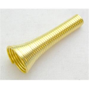 Gold Plated Spiral Jewelry Findings, iron, 9.5mm dia, 25mm length