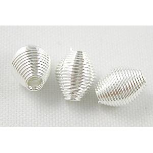 Silver Plated Spiral Jewelry Spring Findings, 6mm dia,7.5mm high