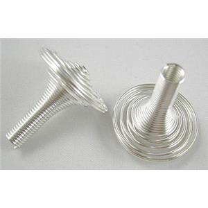 Silver Plated Spiral Jewelry Spring Findings, 6-25mm dia,30mm length