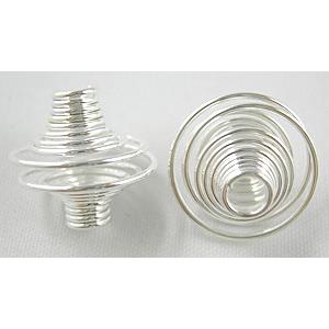 Silver Plated Spiral Jewelry Spring Findings, 16mm dia,15mm high