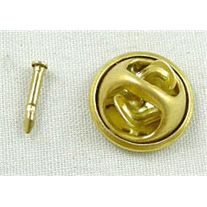 Raw Brass Clutch Back and Pin, 11.5mm dia,pin: 8mm length