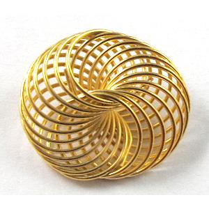 Gold plated Filigree Bead Jewelry Swirl Balls, 40mm dia