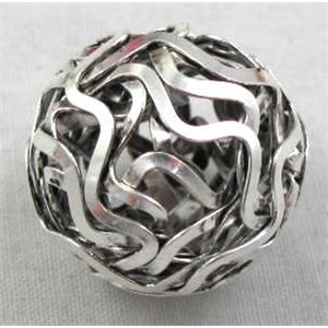 Aquite Silver Filigree Bead Jewelry Balls, 20mm dia
