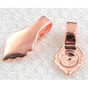 Glue on Bail, copper, rose gold, approx 23mm length
