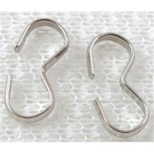Platinum Plated Connector Clasp, 4.5x8mm,iron