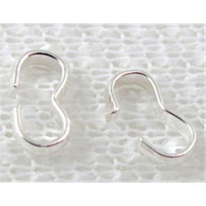 Silver Plated Connector Clasp, 4.5x8mm, copper