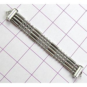 Platinum plated copper chains connector, 6mm wide, 52mm length