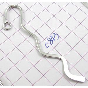 platinum plated Bookmark, copper, nickel free, lead free, 85mm (3.4 inch) length