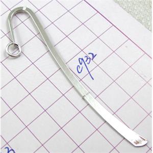 Platinum plated Bookmark, nickel & lead free, 85mm (3.4 inch) length