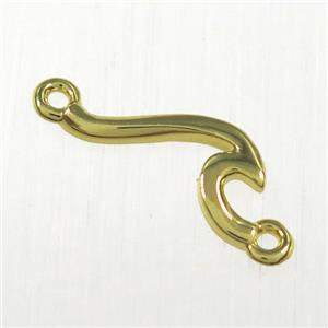 copper snake connector, gold plated, approx 16mm
