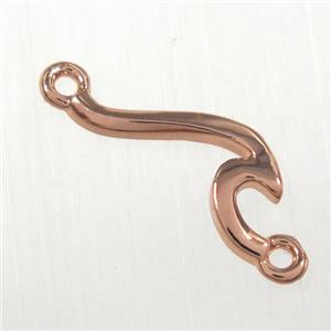 copper snake connector, rose gold, approx 16mm