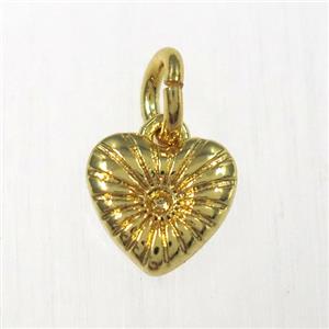 copper heart pendants, gold plated, approx 8mm