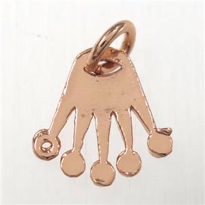 copper hand pendants, rose gold, approx 10mm