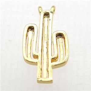 copper cactus pendant, gold plated, approx 9-17mm