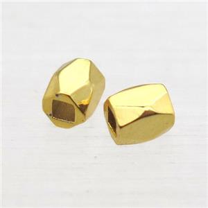 copper tube spacer beads, gold plated, approx 3x4mm