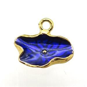 enameling copper flower pendant, gold plated, approx 10-16mm