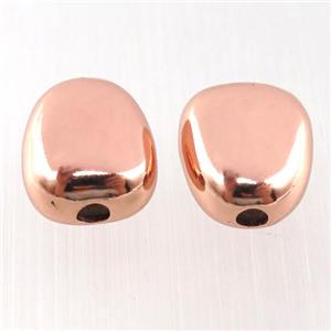 copper teardrop beads, rose gold, approx 13-16mm