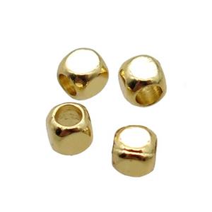 copper cube beads, Unfade, gold plated, approx 3x3x3mm