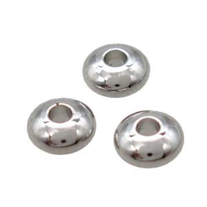copper saucer spacer beads, Unfade, platinum plated, approx 6mm dia