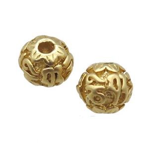 round copper beads, duck gold, Unfade, approx 8mm dia
