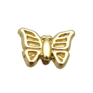 copper butterfly beads, duck gold, Unfade, approx 7.5-10mm