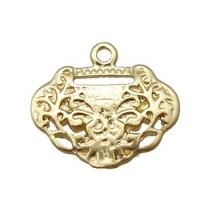 copper pendant, unfade, duck gold, approx 10-13mm
