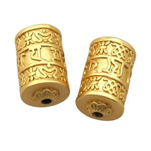 copper tube beads, Buddhist, duck gold, unfade, approx 12-20mm